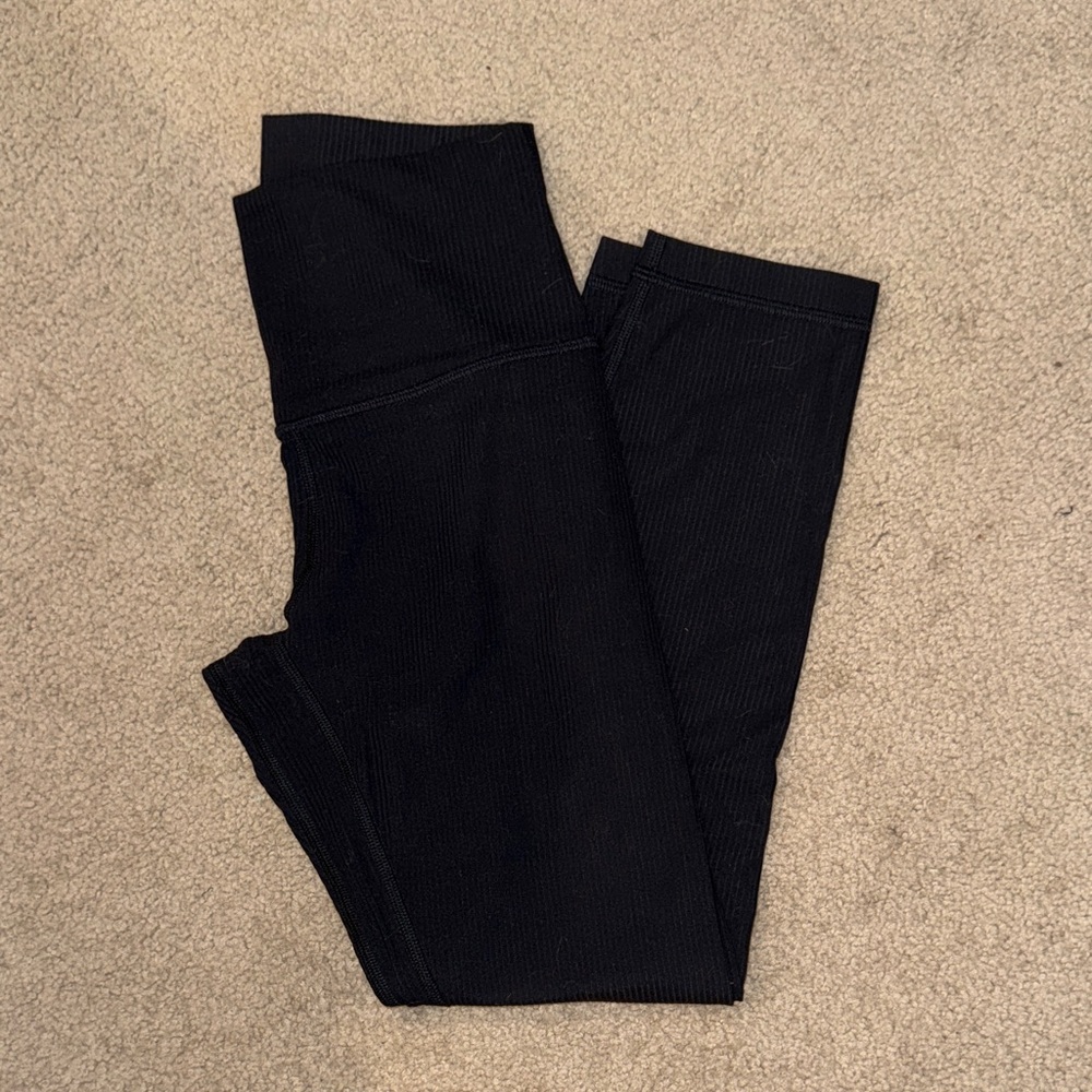 Lululemon High Rise Ribbed Black Women's legging Size 4 23” Black